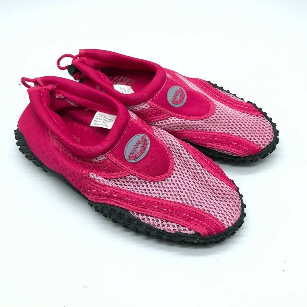 Easy USA Womens Water Shoes Drawstring Mesh Slip On Pink Size 6